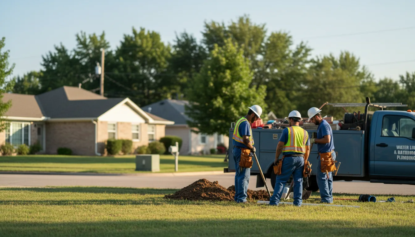 Residential water line and bathroom plumbing service in New Boston, MO